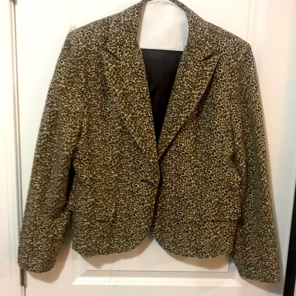 Perfect Timing size 16 blazer lightweight animal print